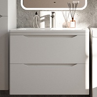 Style Line Тумба с раковиной Марелла 70 Люкс Plus антискрейтч подвесная белая матовая